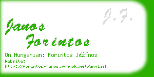 janos forintos business card